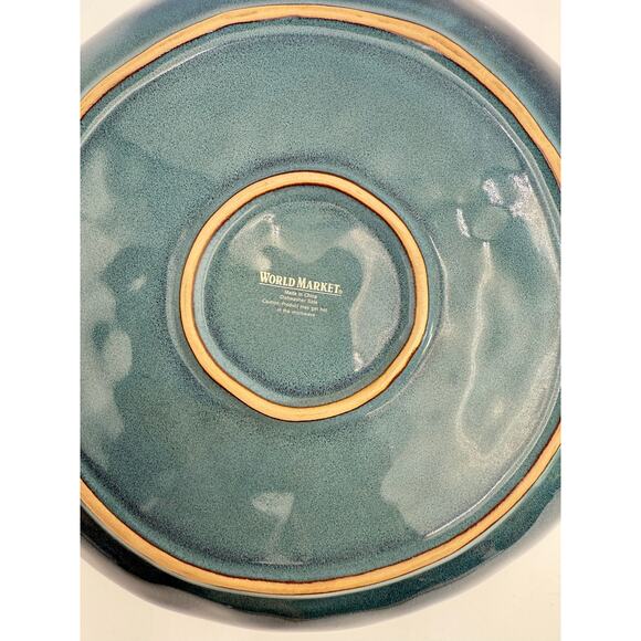 World Market Glazed Ceramic Reactive Indigo Blue Dinner Plate 10.5” Diameter EUC - Picture 4 of 4